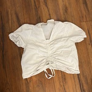 Ruched white blouse